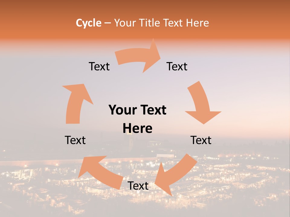 Square Dusk Town PowerPoint Template
