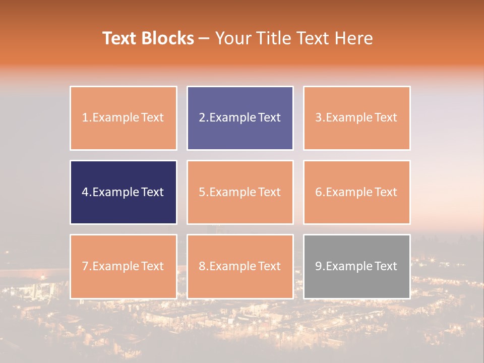 Square Dusk Town PowerPoint Template
