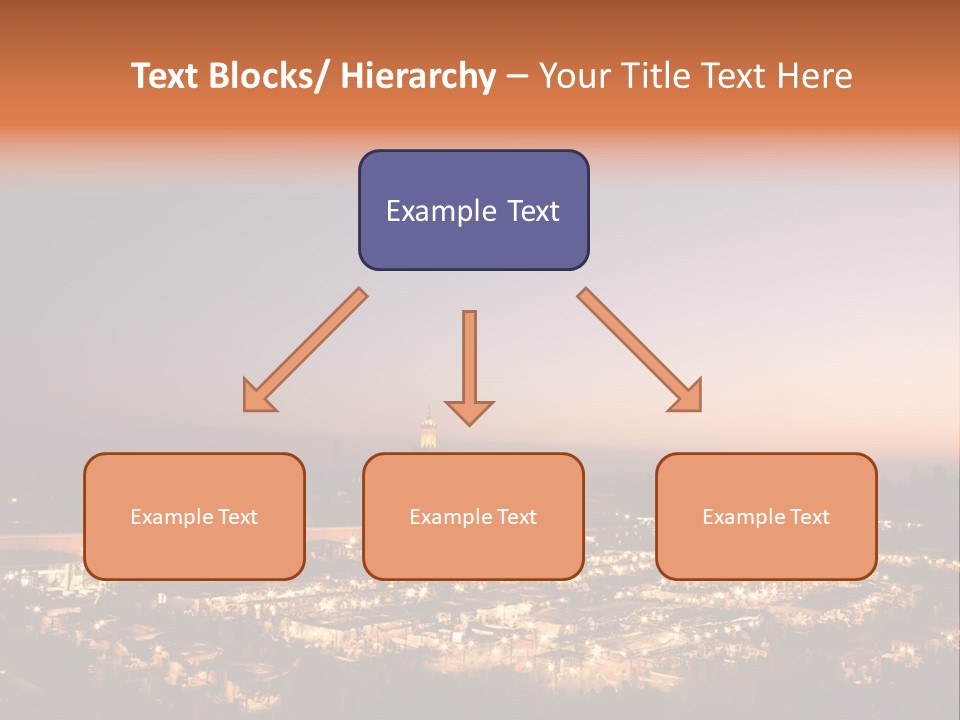 Square Dusk Town PowerPoint Template