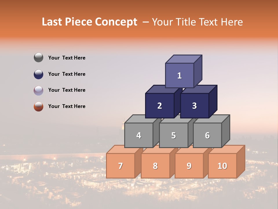 Square Dusk Town PowerPoint Template
