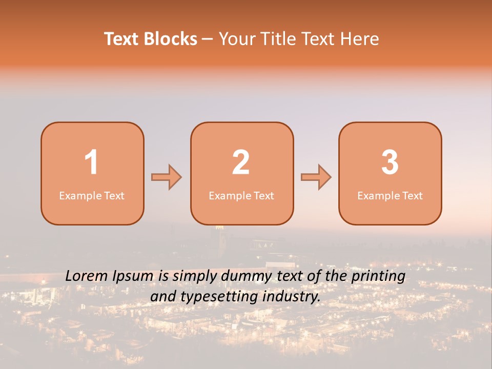 Square Dusk Town PowerPoint Template
