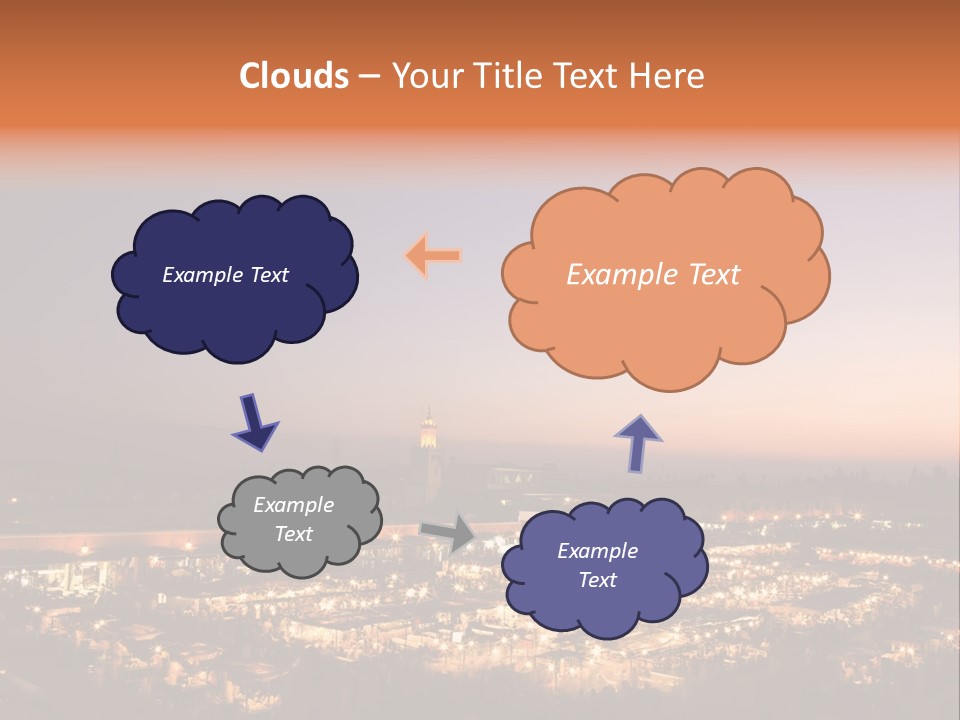 Square Dusk Town PowerPoint Template