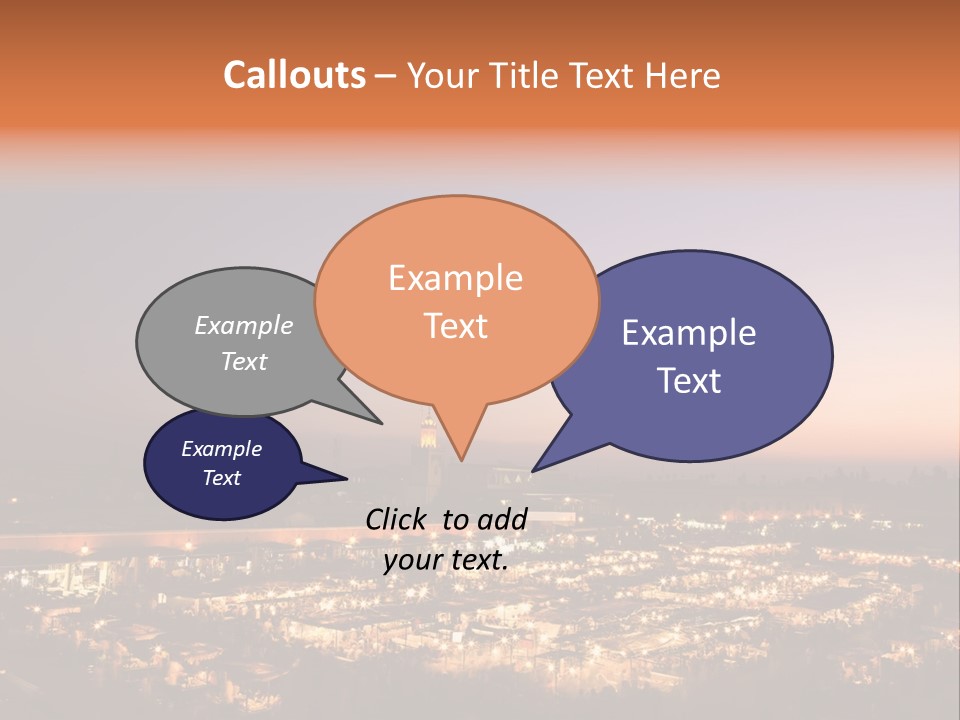 Square Dusk Town PowerPoint Template