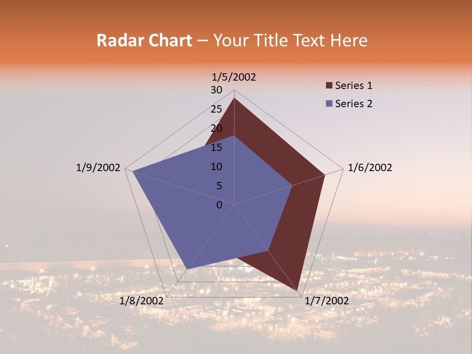 Square Dusk Town PowerPoint Template