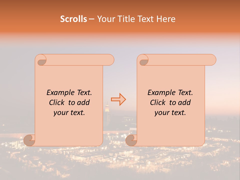 Square Dusk Town PowerPoint Template