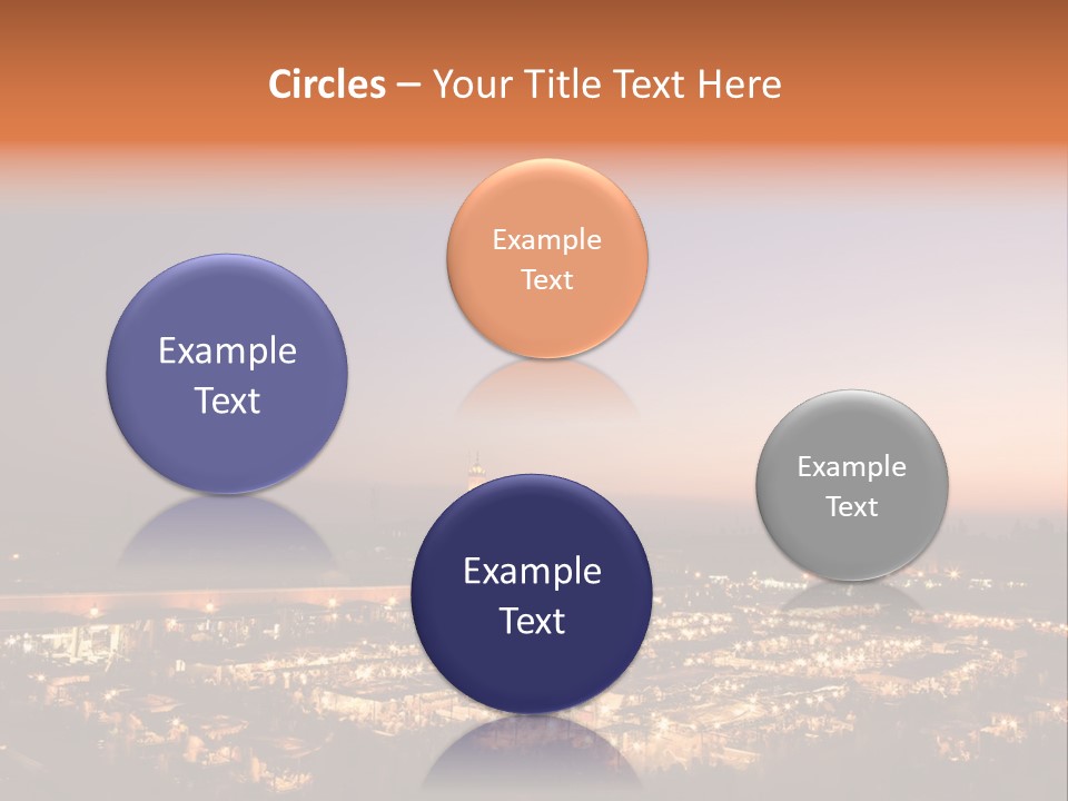 Square Dusk Town PowerPoint Template