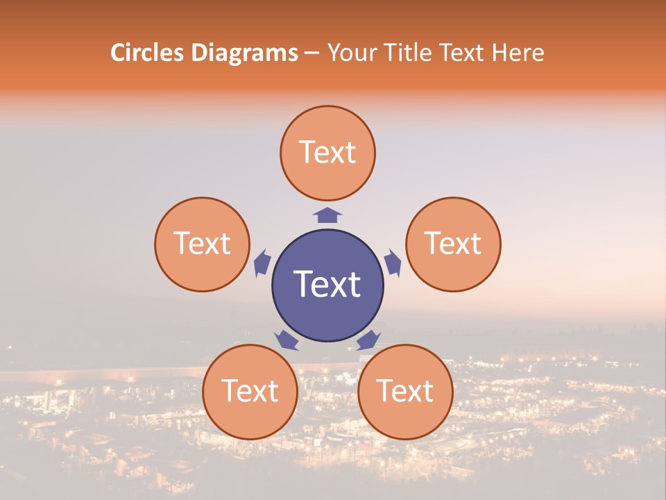 Square Dusk Town PowerPoint Template