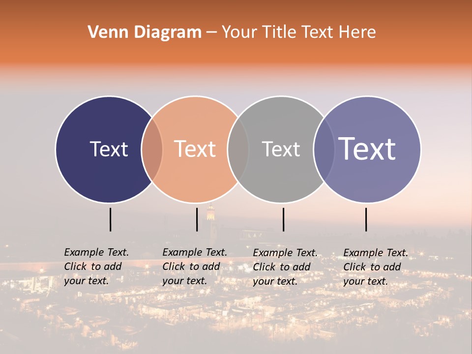 Square Dusk Town PowerPoint Template