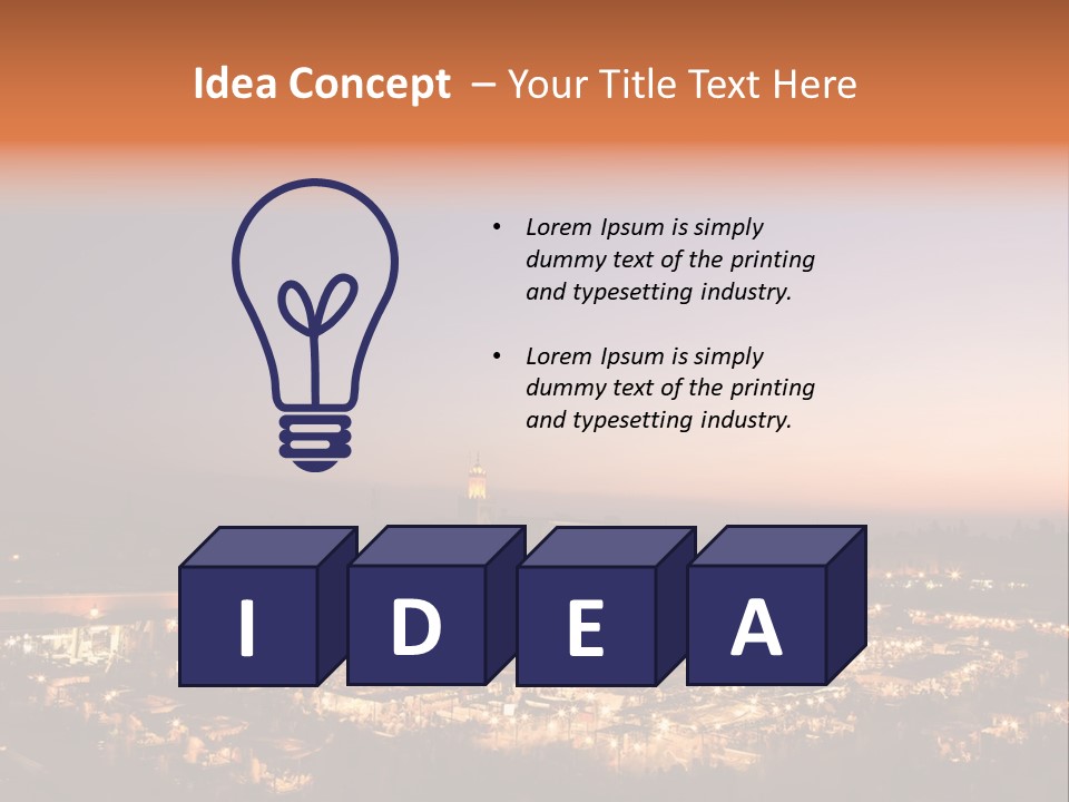 Square Dusk Town PowerPoint Template