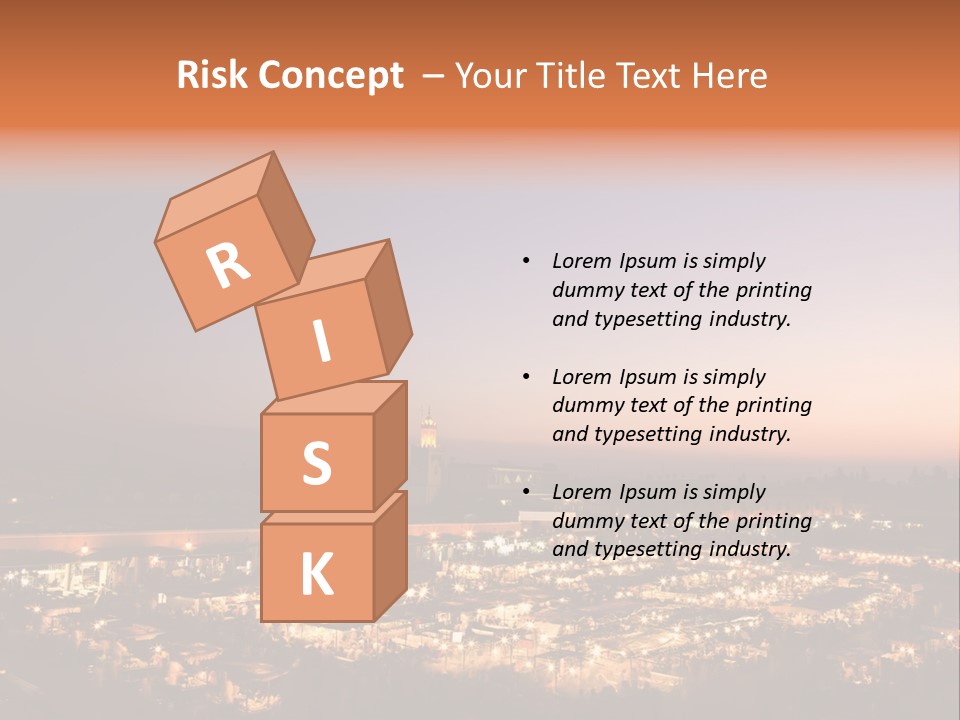 Square Dusk Town PowerPoint Template