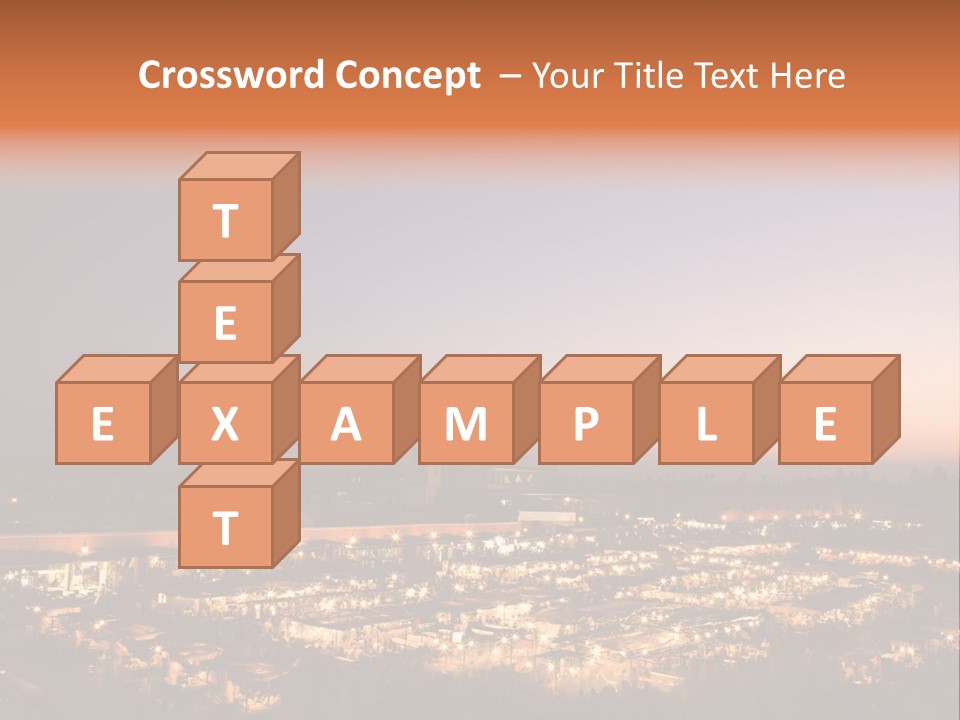 Square Dusk Town PowerPoint Template