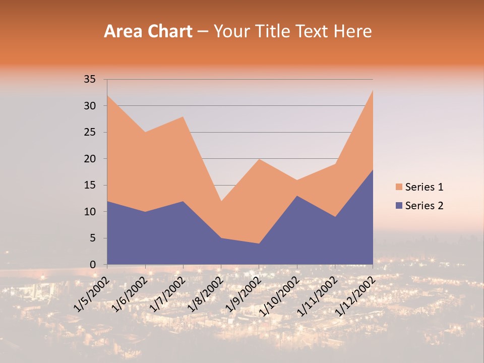 Square Dusk Town PowerPoint Template