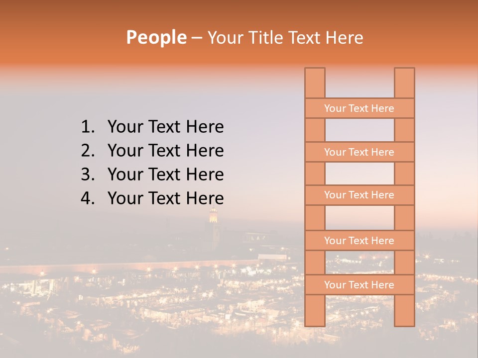 Square Dusk Town PowerPoint Template