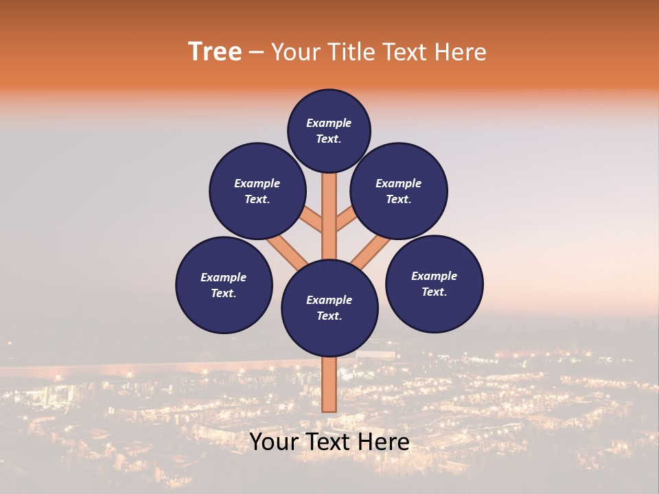 Square Dusk Town PowerPoint Template