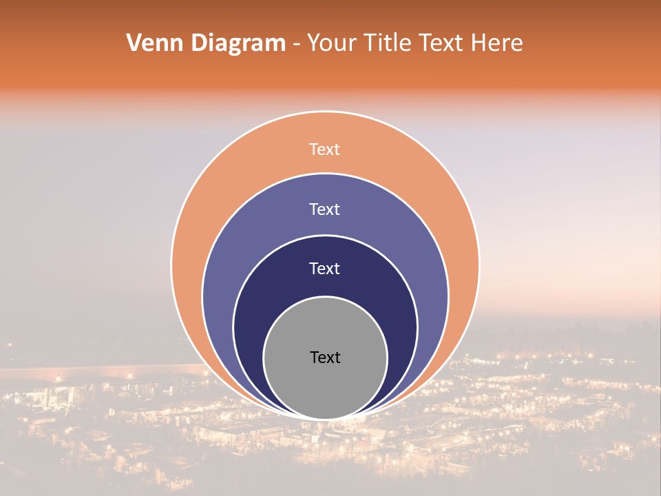 Square Dusk Town PowerPoint Template