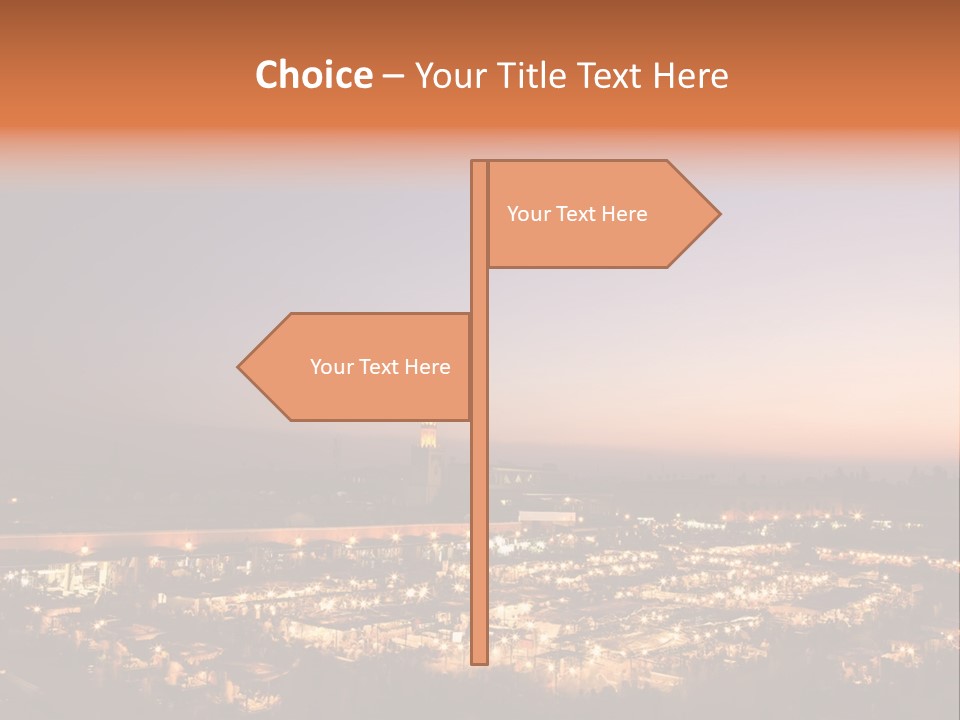 Square Dusk Town PowerPoint Template