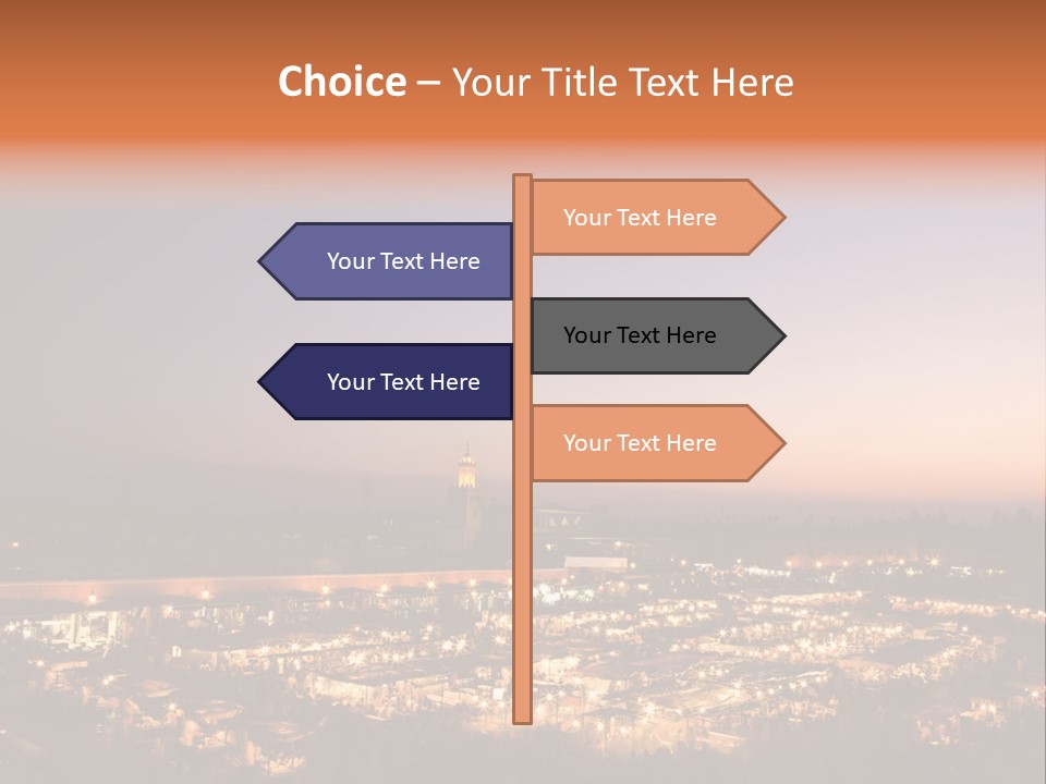 Square Dusk Town PowerPoint Template