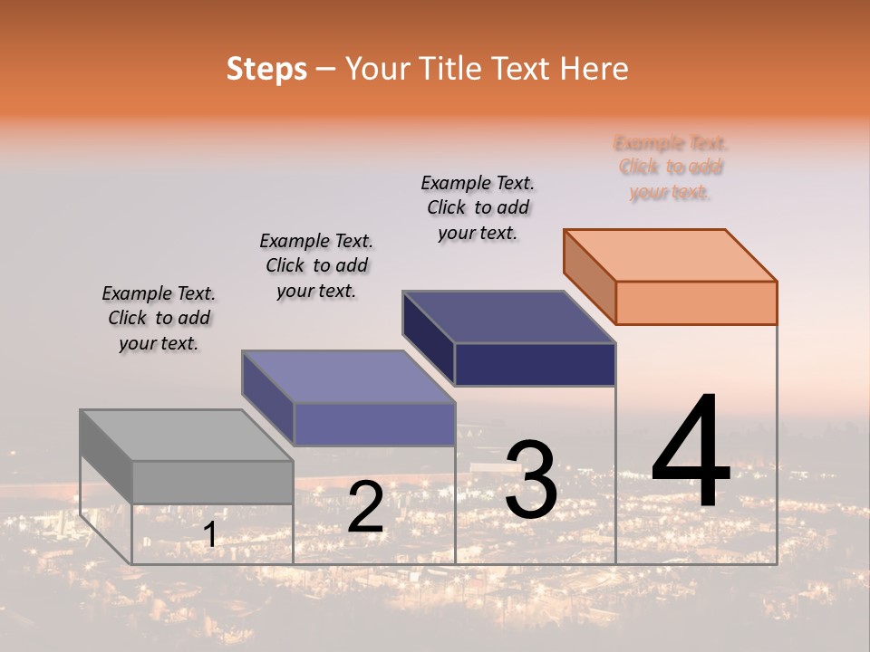 Square Dusk Town PowerPoint Template