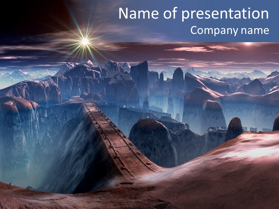 Futuristic View Ravine PowerPoint Template