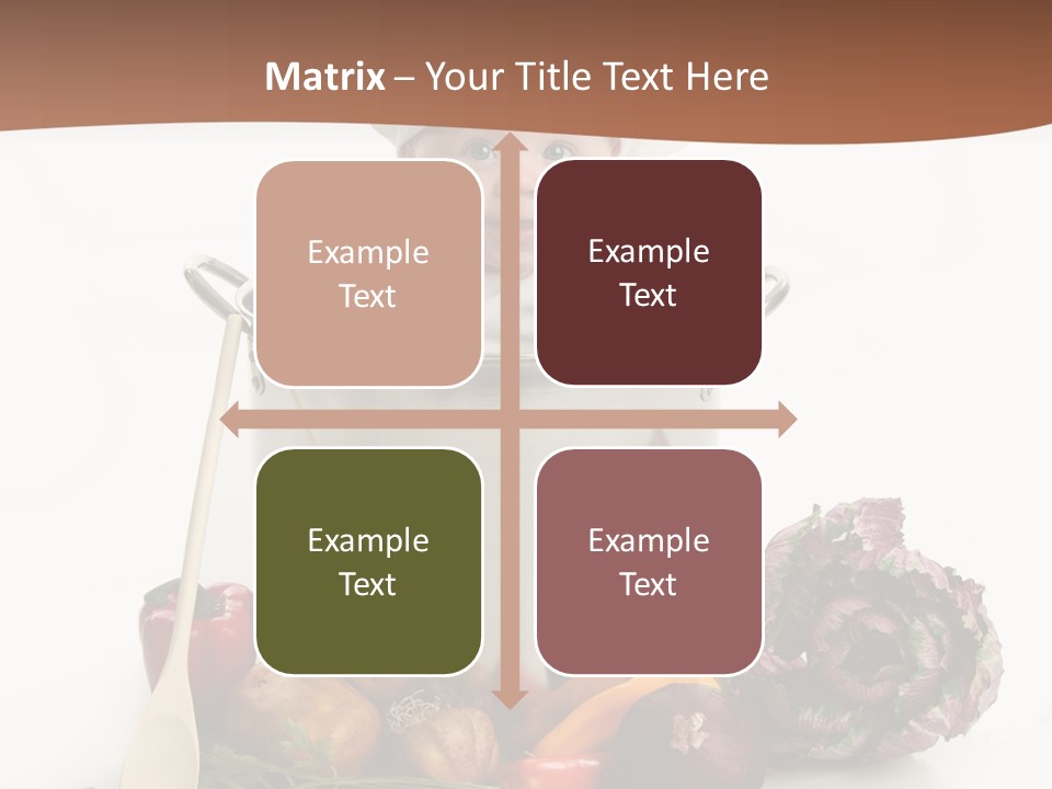 A Baby In A Chef's Hat Sitting In A Bucket Of Vegetables PowerPoint Template