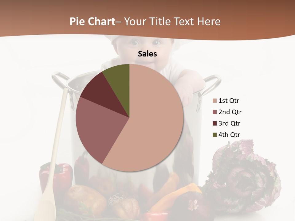 A Baby In A Chef's Hat Sitting In A Bucket Of Vegetables PowerPoint Template