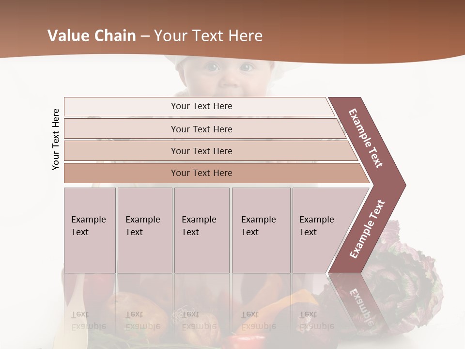 A Baby In A Chef's Hat Sitting In A Bucket Of Vegetables PowerPoint Template