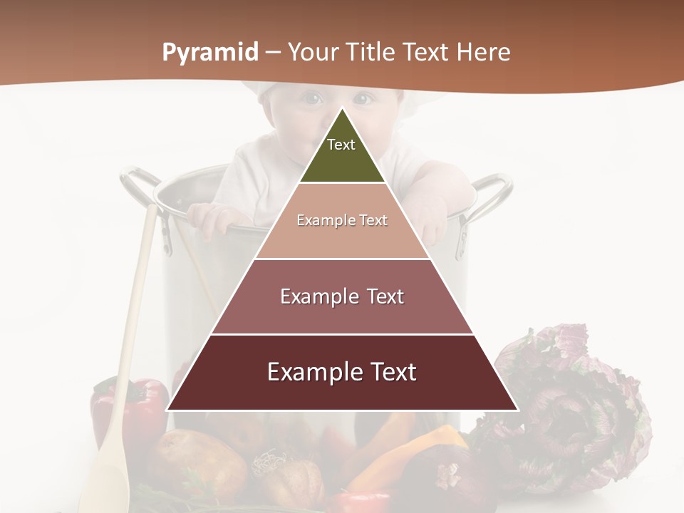 A Baby In A Chef's Hat Sitting In A Bucket Of Vegetables PowerPoint Template