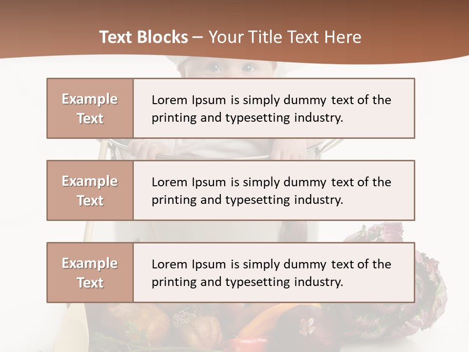 A Baby In A Chef's Hat Sitting In A Bucket Of Vegetables PowerPoint Template