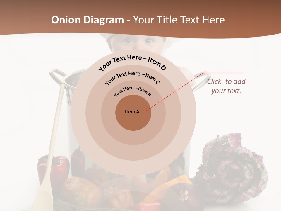 A Baby In A Chef's Hat Sitting In A Bucket Of Vegetables PowerPoint Template