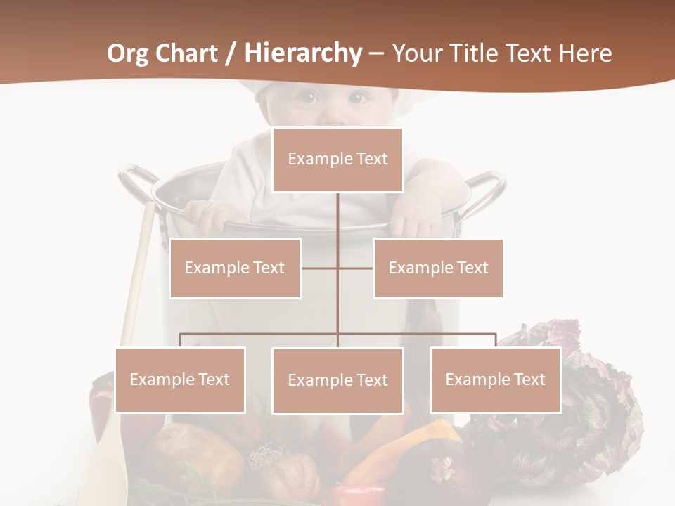 A Baby In A Chef's Hat Sitting In A Bucket Of Vegetables PowerPoint Template