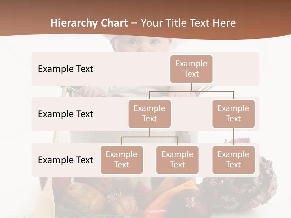 A Baby In A Chef's Hat Sitting In A Bucket Of Vegetables PowerPoint Template