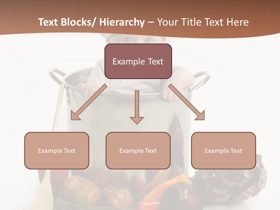 A Baby In A Chef's Hat Sitting In A Bucket Of Vegetables PowerPoint Template