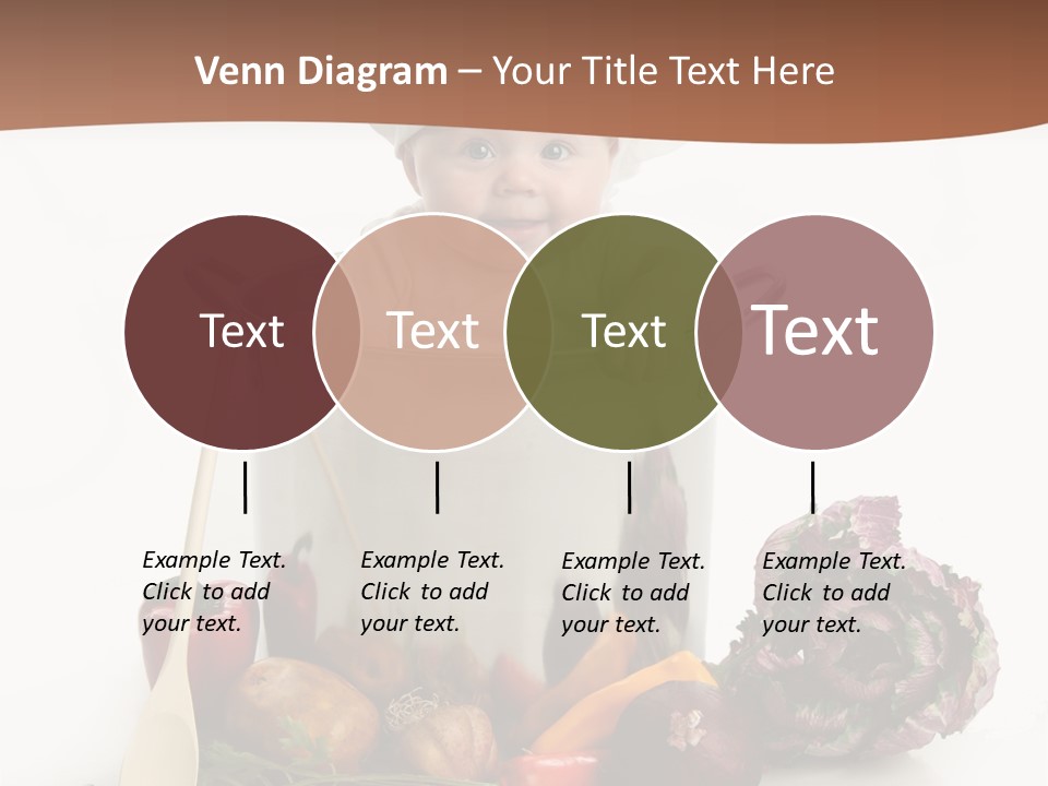 A Baby In A Chef's Hat Sitting In A Bucket Of Vegetables PowerPoint Template