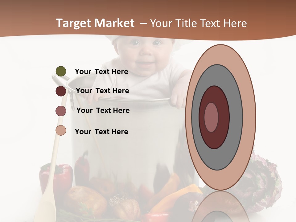 A Baby In A Chef's Hat Sitting In A Bucket Of Vegetables PowerPoint Template