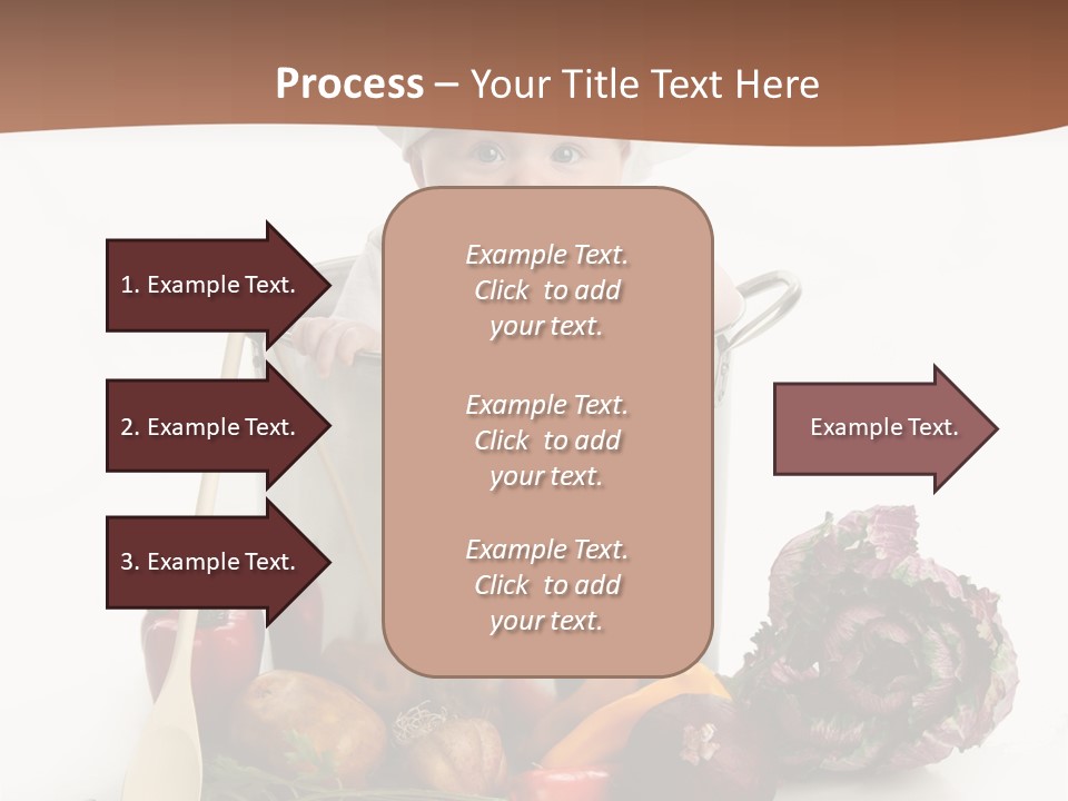 A Baby In A Chef's Hat Sitting In A Bucket Of Vegetables PowerPoint Template