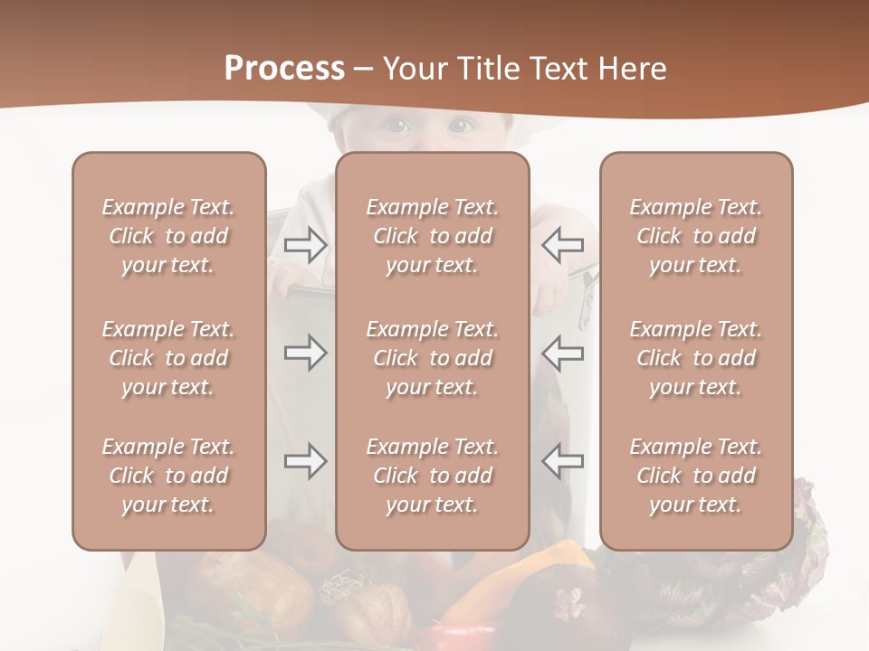A Baby In A Chef's Hat Sitting In A Bucket Of Vegetables PowerPoint Template