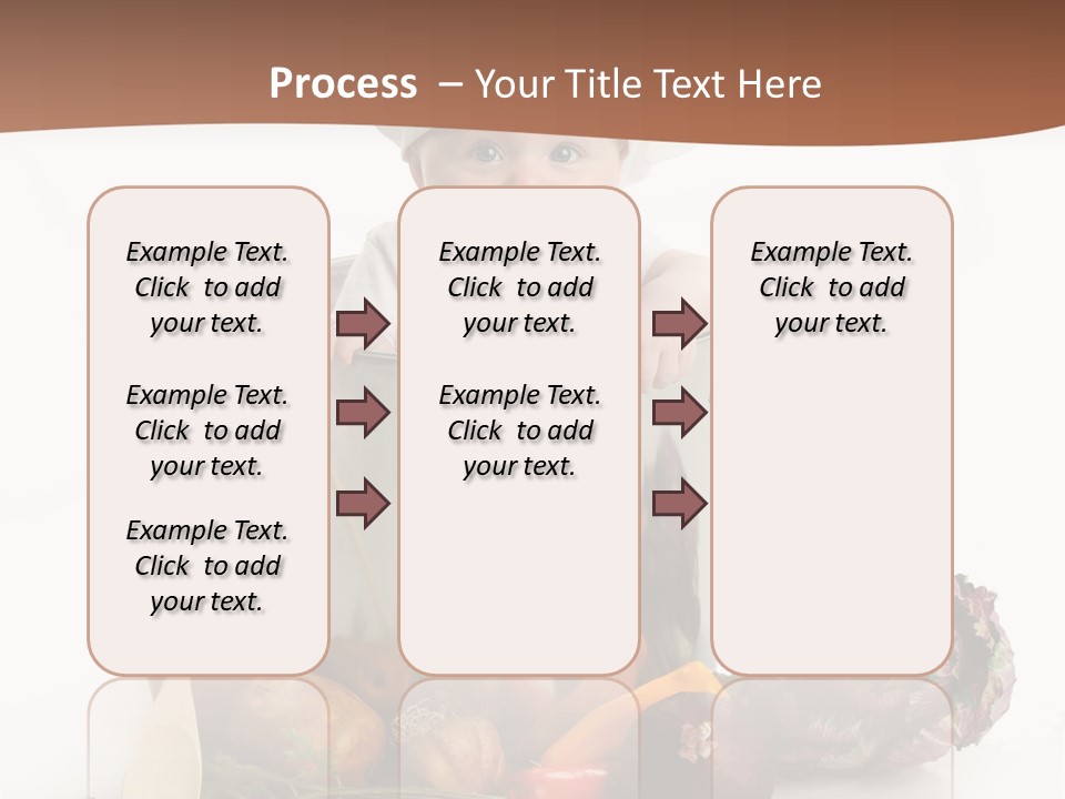 A Baby In A Chef's Hat Sitting In A Bucket Of Vegetables PowerPoint Template