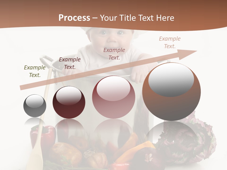 A Baby In A Chef's Hat Sitting In A Bucket Of Vegetables PowerPoint Template