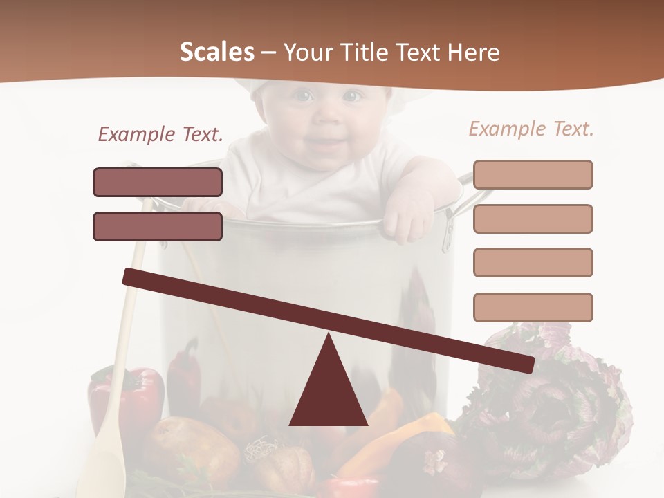 A Baby In A Chef's Hat Sitting In A Bucket Of Vegetables PowerPoint Template