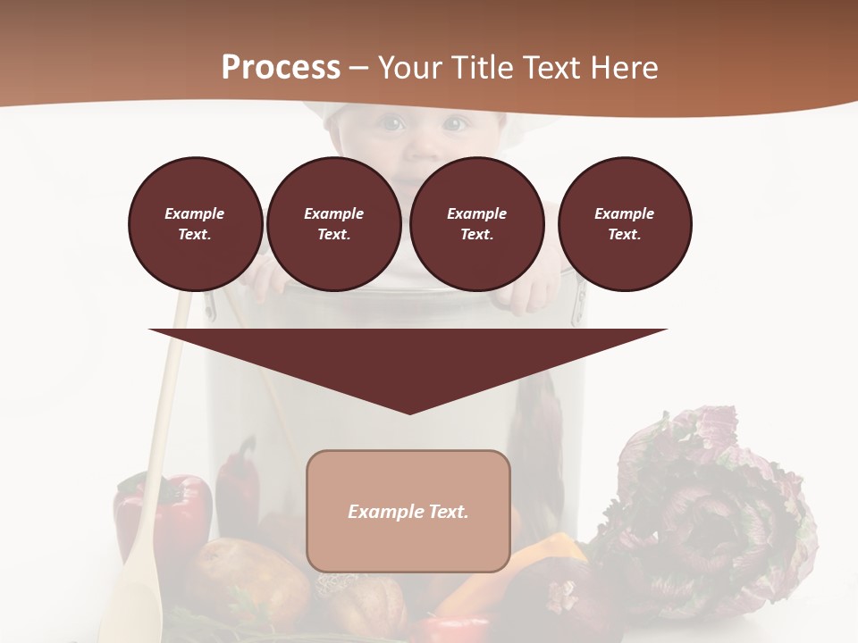 A Baby In A Chef's Hat Sitting In A Bucket Of Vegetables PowerPoint Template