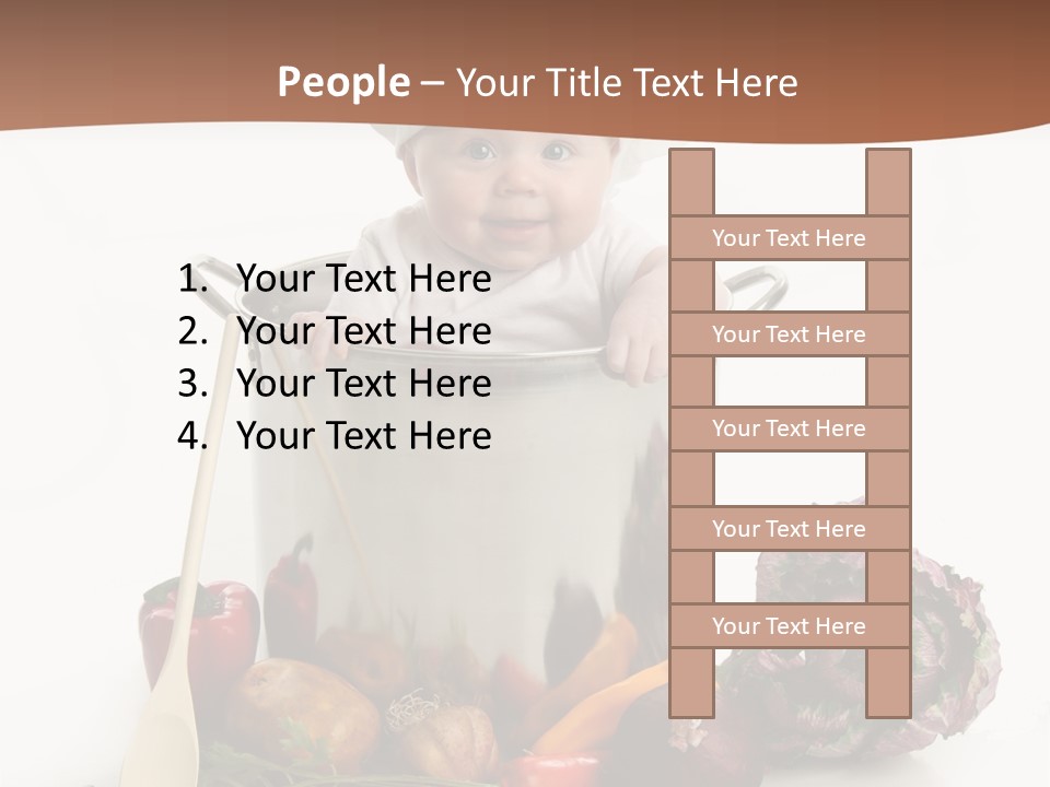 A Baby In A Chef's Hat Sitting In A Bucket Of Vegetables PowerPoint Template