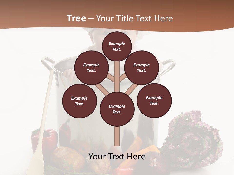 A Baby In A Chef's Hat Sitting In A Bucket Of Vegetables PowerPoint Template