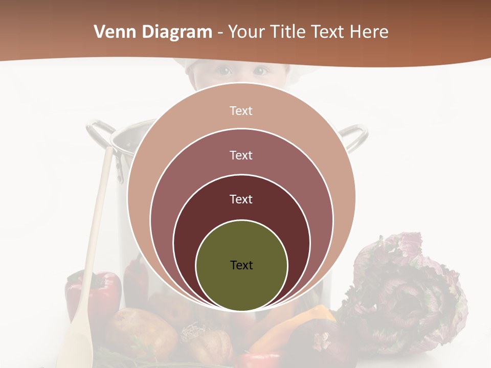 A Baby In A Chef's Hat Sitting In A Bucket Of Vegetables PowerPoint Template