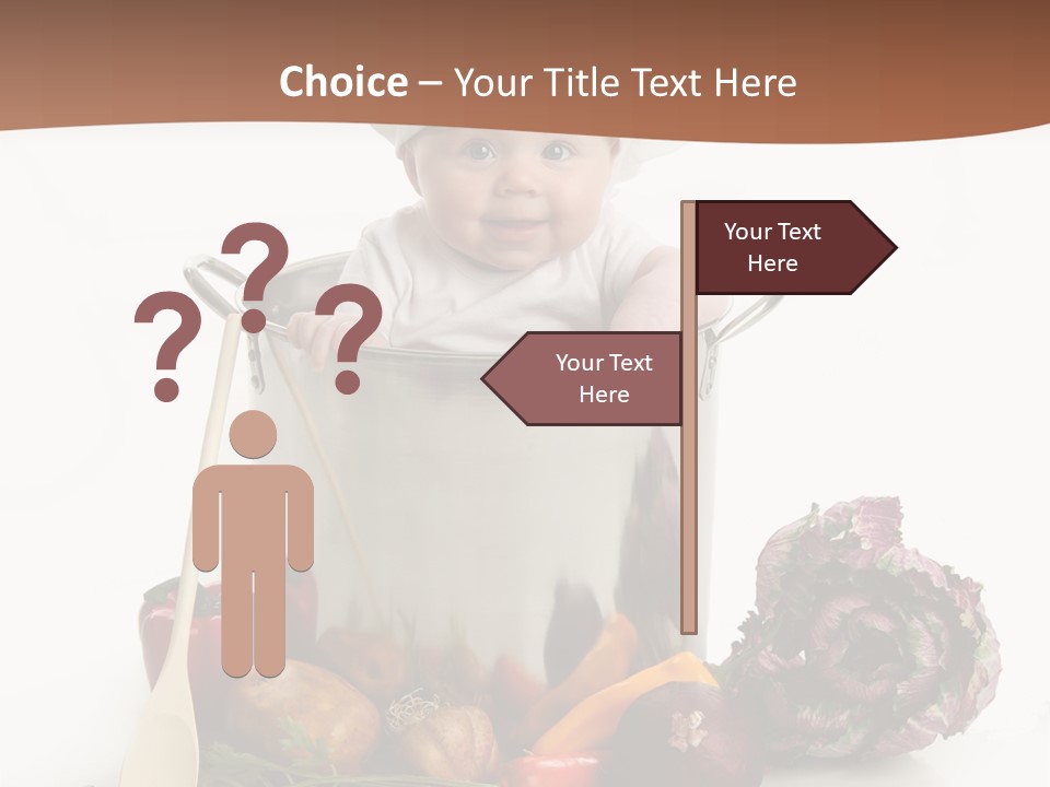 A Baby In A Chef's Hat Sitting In A Bucket Of Vegetables PowerPoint Template