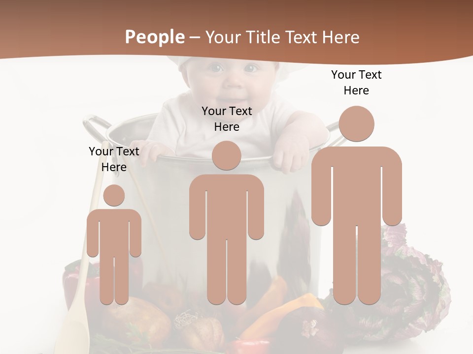 A Baby In A Chef's Hat Sitting In A Bucket Of Vegetables PowerPoint Template