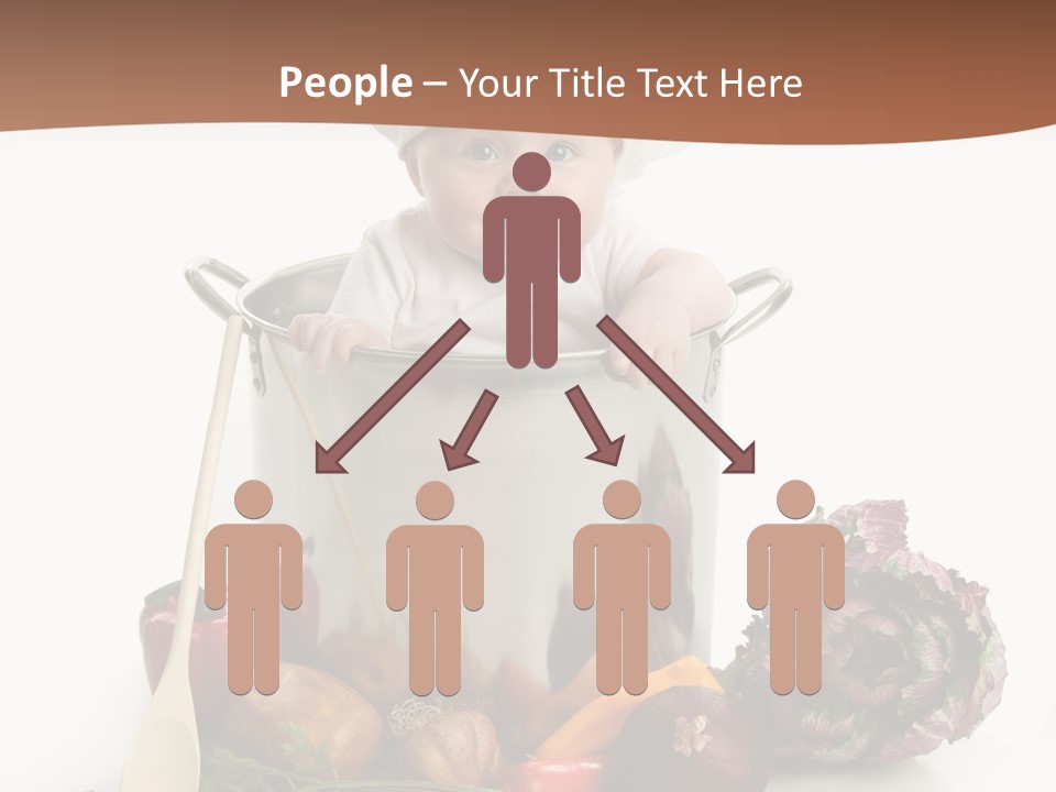 A Baby In A Chef's Hat Sitting In A Bucket Of Vegetables PowerPoint Template