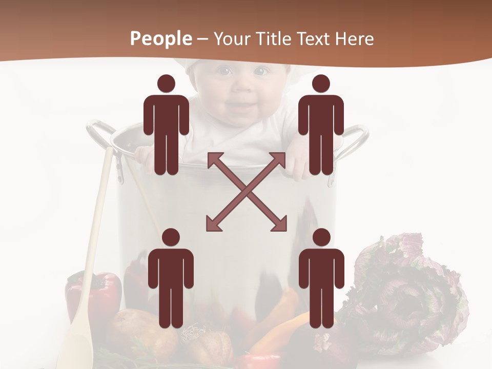 A Baby In A Chef's Hat Sitting In A Bucket Of Vegetables PowerPoint Template