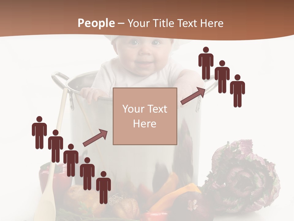 A Baby In A Chef's Hat Sitting In A Bucket Of Vegetables PowerPoint Template