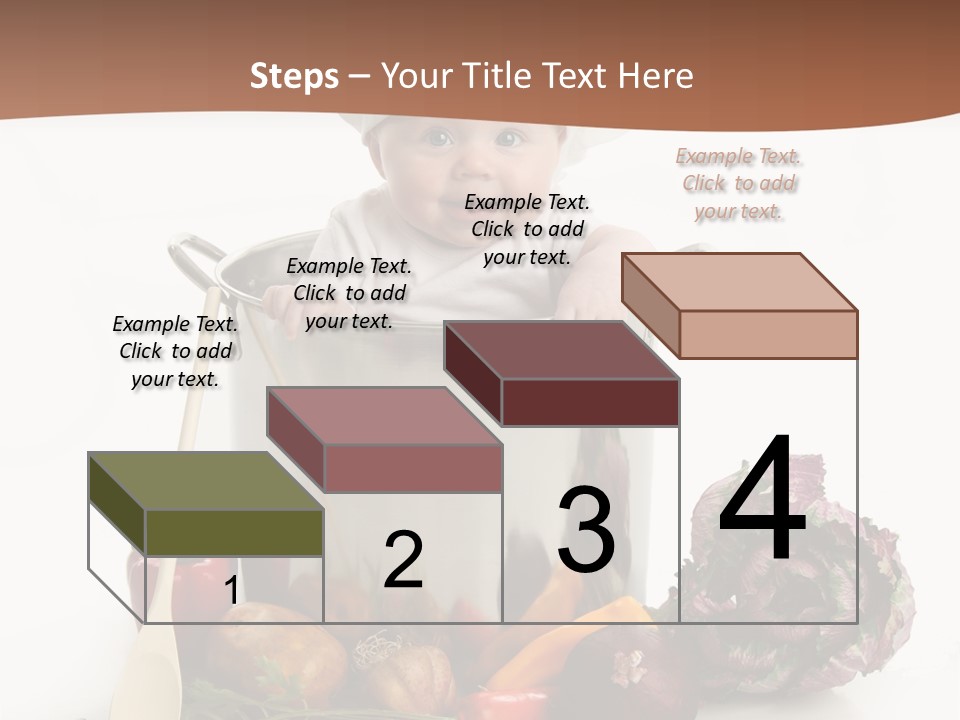 A Baby In A Chef's Hat Sitting In A Bucket Of Vegetables PowerPoint Template