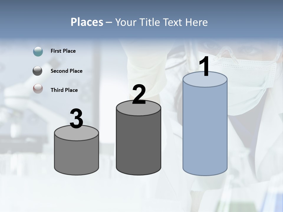 A Woman In A Lab Coat Holding A Beakle PowerPoint Template